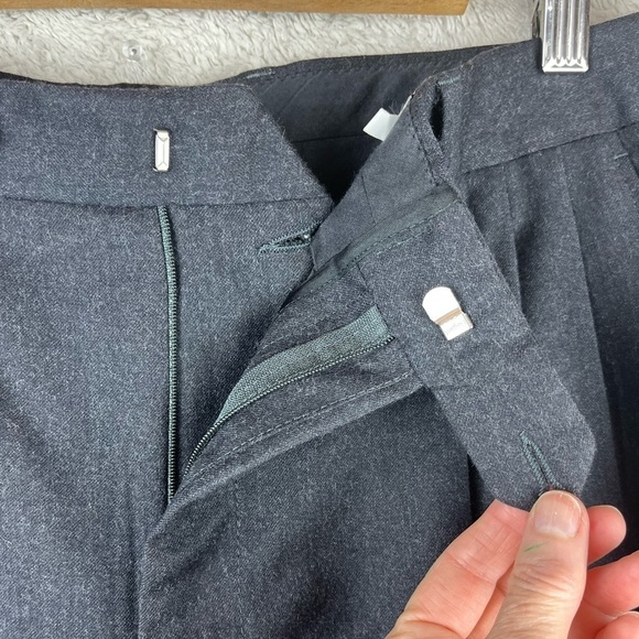 VITO RUFOLO Italian Wool Charcoal Dress Psnts Size 36 Cuffed Hem - Picture 4 of 15